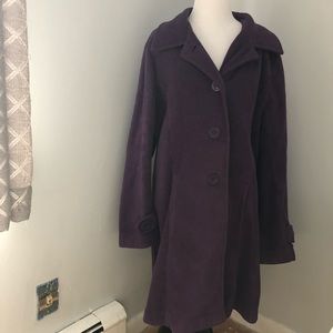 Purple fleece swing coat